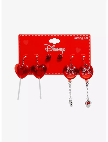 Mickey & Minnie Set De Aretes San Valentin