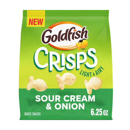 Goldfish Crisps Sour Cream & Onion Baked Chip Crackers, 6.25 oz Bag