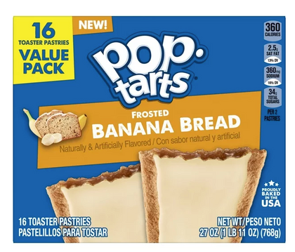 Pop-Tarts Frosted Banana Bread Breakfast Toaster Pastries, 27 oz, 16 Count