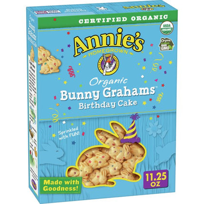 Annie's Organic Birthday Cake Whole Grain Bunny Graham Snacks, 11.25 oz