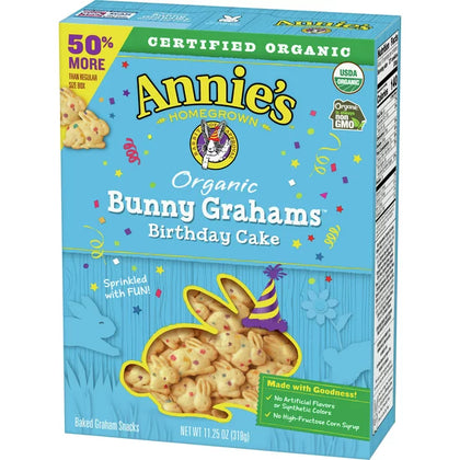 Annie's Organic Birthday Cake Whole Grain Bunny Graham Snacks, 11.25 oz