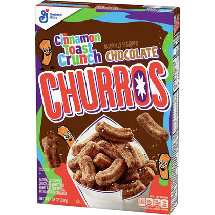 Chocolate Churros Cinnamon Toast Crunch Breakfast Cereal, 11.9 OZ Cereal Box