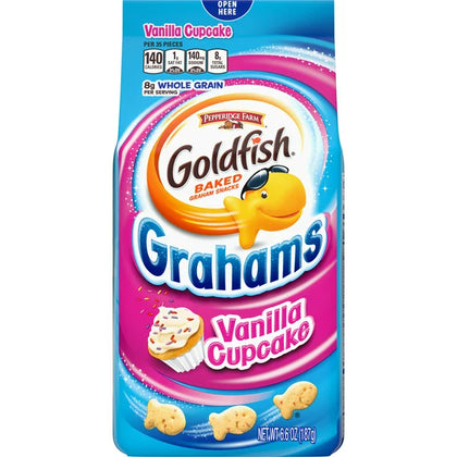 Goldfish Grahams Vanilla Cupcake Crackers, Snack Crackers, Caja de 6.6 oz
