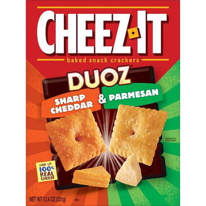 Cheez-It DUOZ Cheese Crackers, Cheddar and Parmesan, Caja de 12.4 Oz