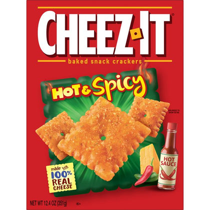 Cheez-It Cheese Crackers, Hot and Spicy, 12.4 Oz, Caja