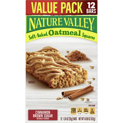 Nature Valley Soft-Baked Oatmeal Squares, Cinnamon Brown Sugar, 12 ct