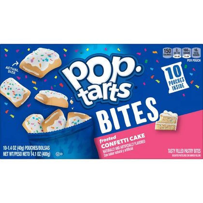 Pop-Tarts Baked Pastry Bites, Frosted Confetti Cake, 10 Ct, 14.1 Oz, Box