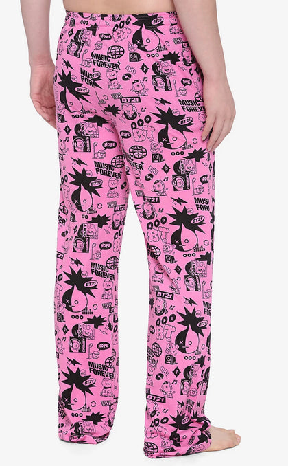 BT21 Pijama Pantalon BTS Personajes Rosa Y Negro