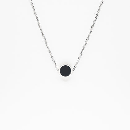 Collar Con Dije Circular Negro