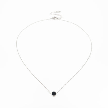 Collar Con Dije Circular Negro