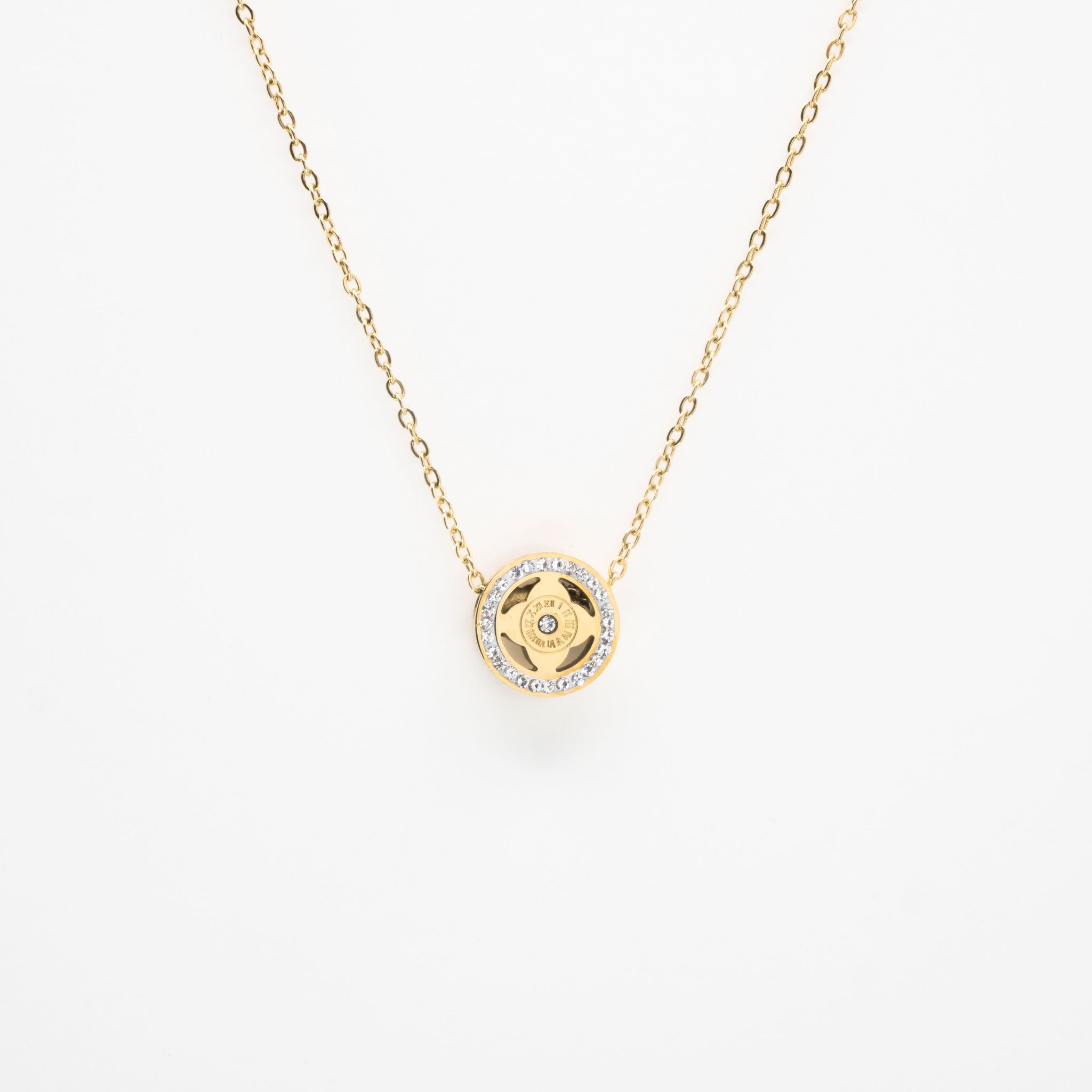 Collar De Flor Y Reloj Strass