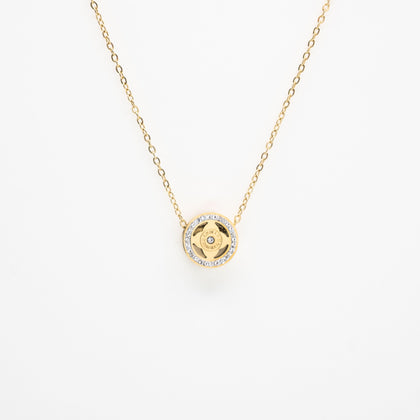 Collar De Flor Y Reloj Strass