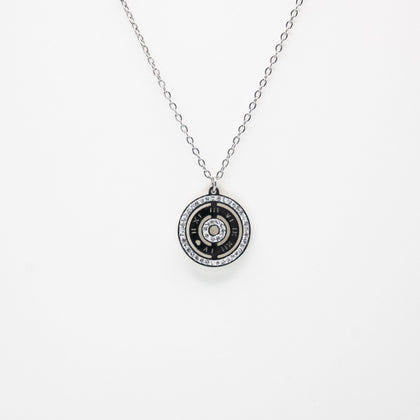 Collar Con Dije De Reloj Strass