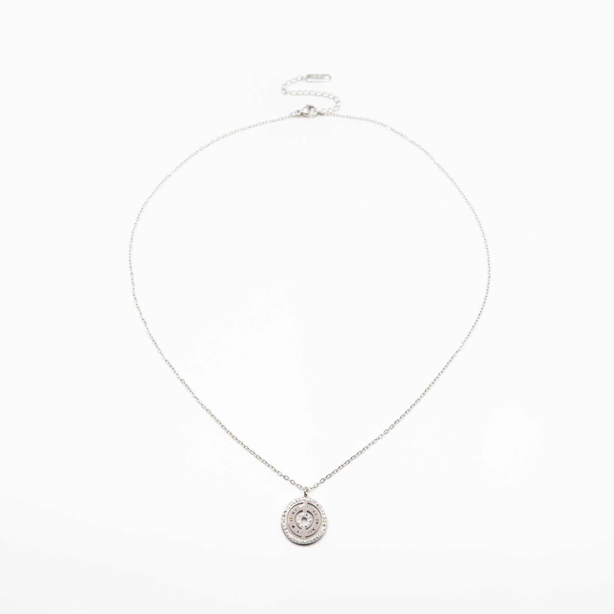 Collar Con Dije De Reloj Strass