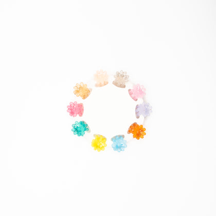 Mini Pinzas De Flores Multicolor
