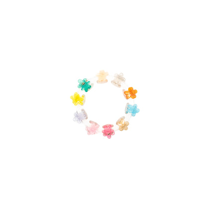 Mini Pinzas De Flores Multicolor