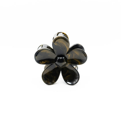 Pinza Flor Dorado Y Negro