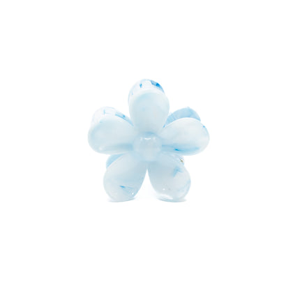 Pinza Flor Azul Y Blanco