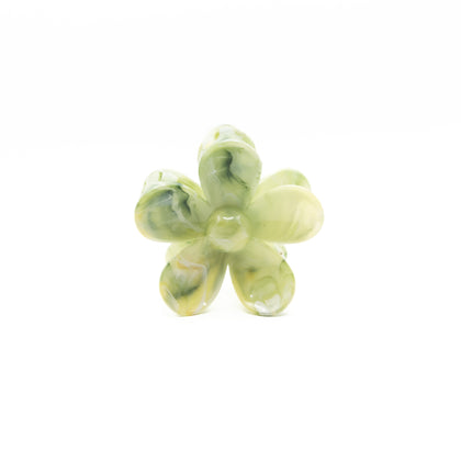 Pinza Flor Verde Y Amarillo