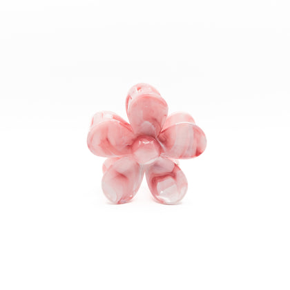 Pinza Flor Rosa Y Blanco