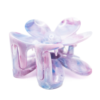 Pinza Flor Morado Y Azul
