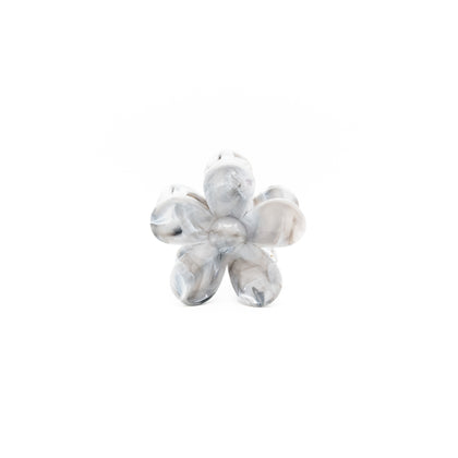 Pinza Flor Gris Y Blanco