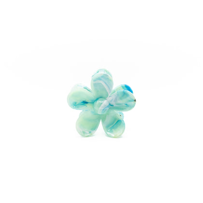Pinza Flor Verde Y Azul