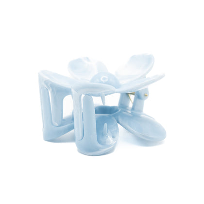 Pinza Flor Azul Y Blanco