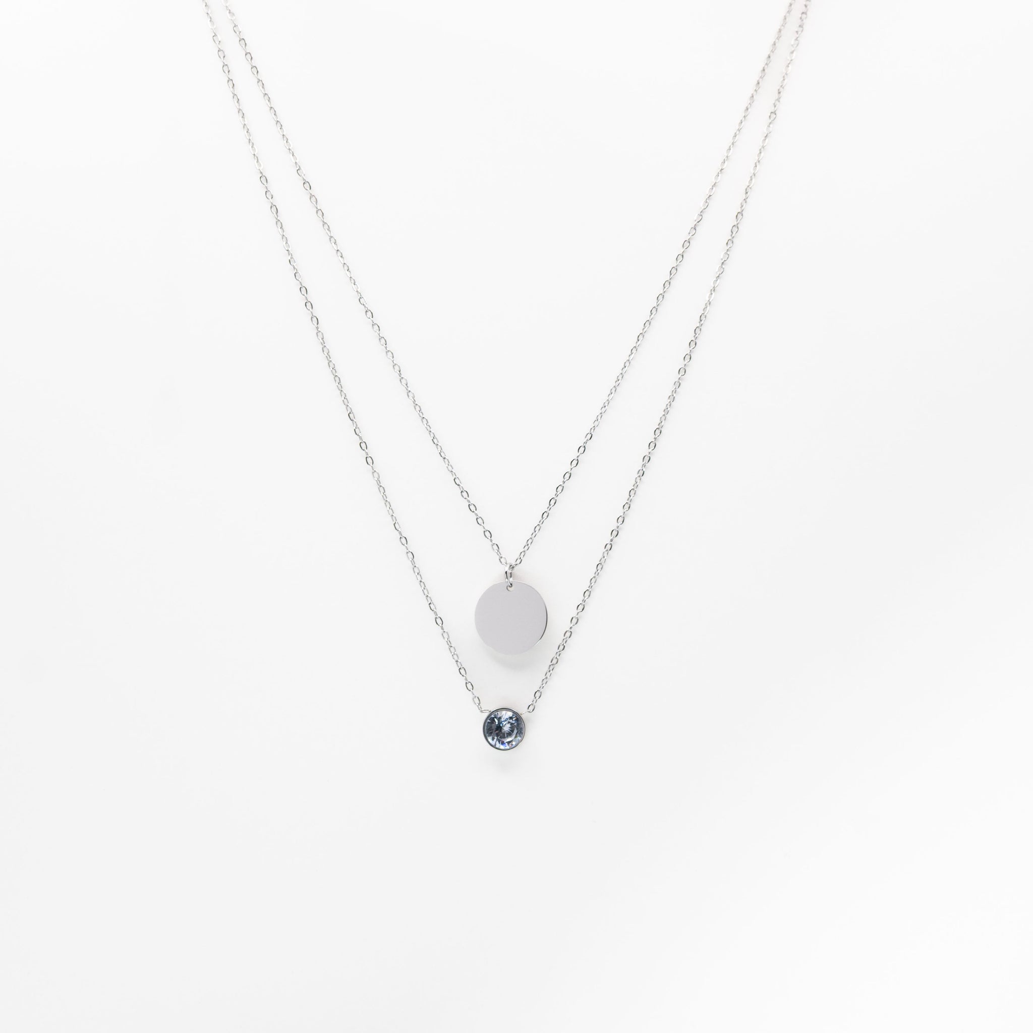 Collar Con Dijes Circulares Circonia