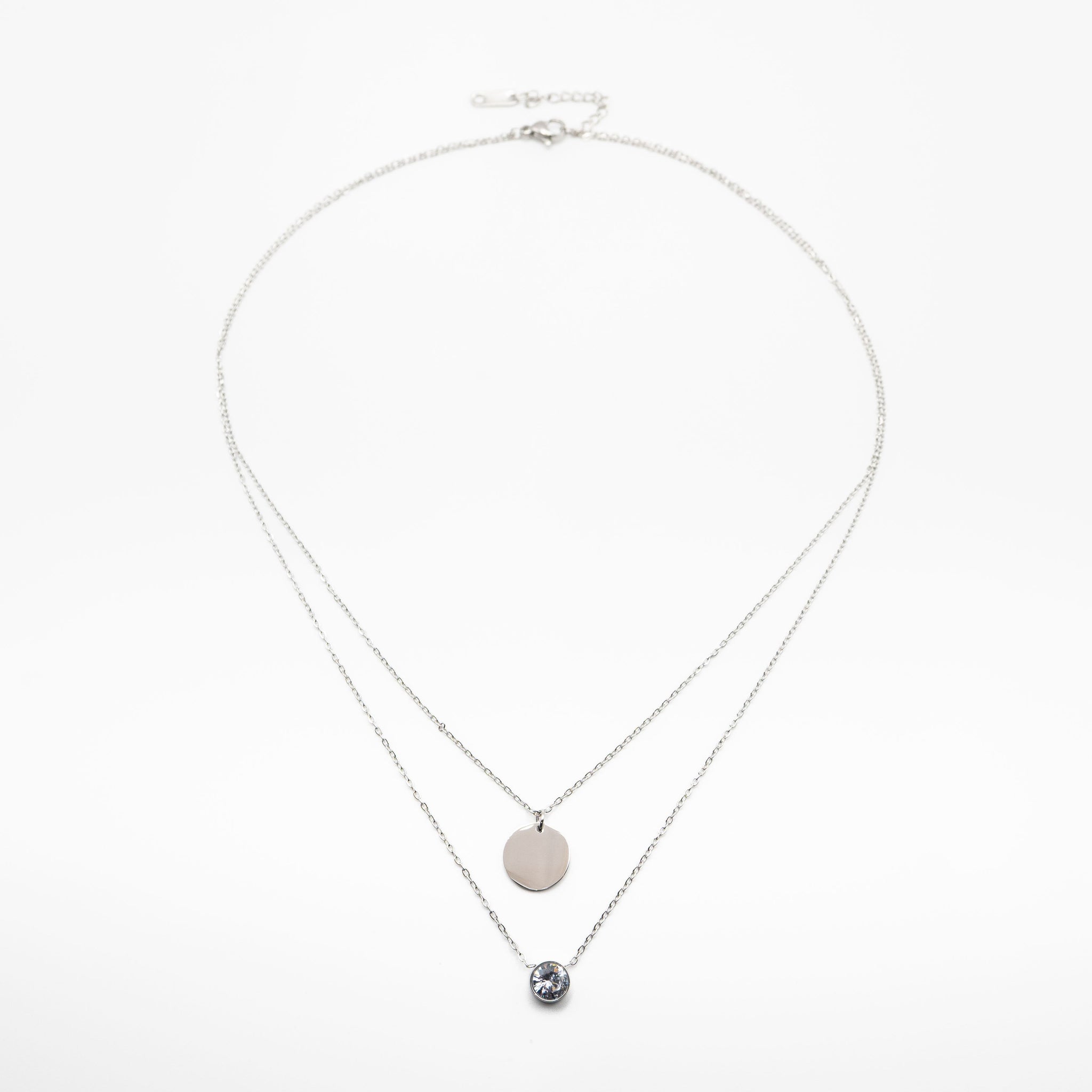 Collar Con Dijes Circulares Circonia