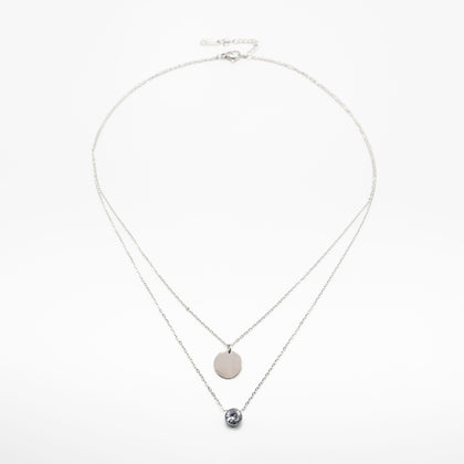 Collar Con Dijes Circulares Circonia