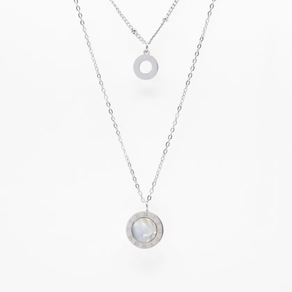 Collar Multicadena Aro y Reloj