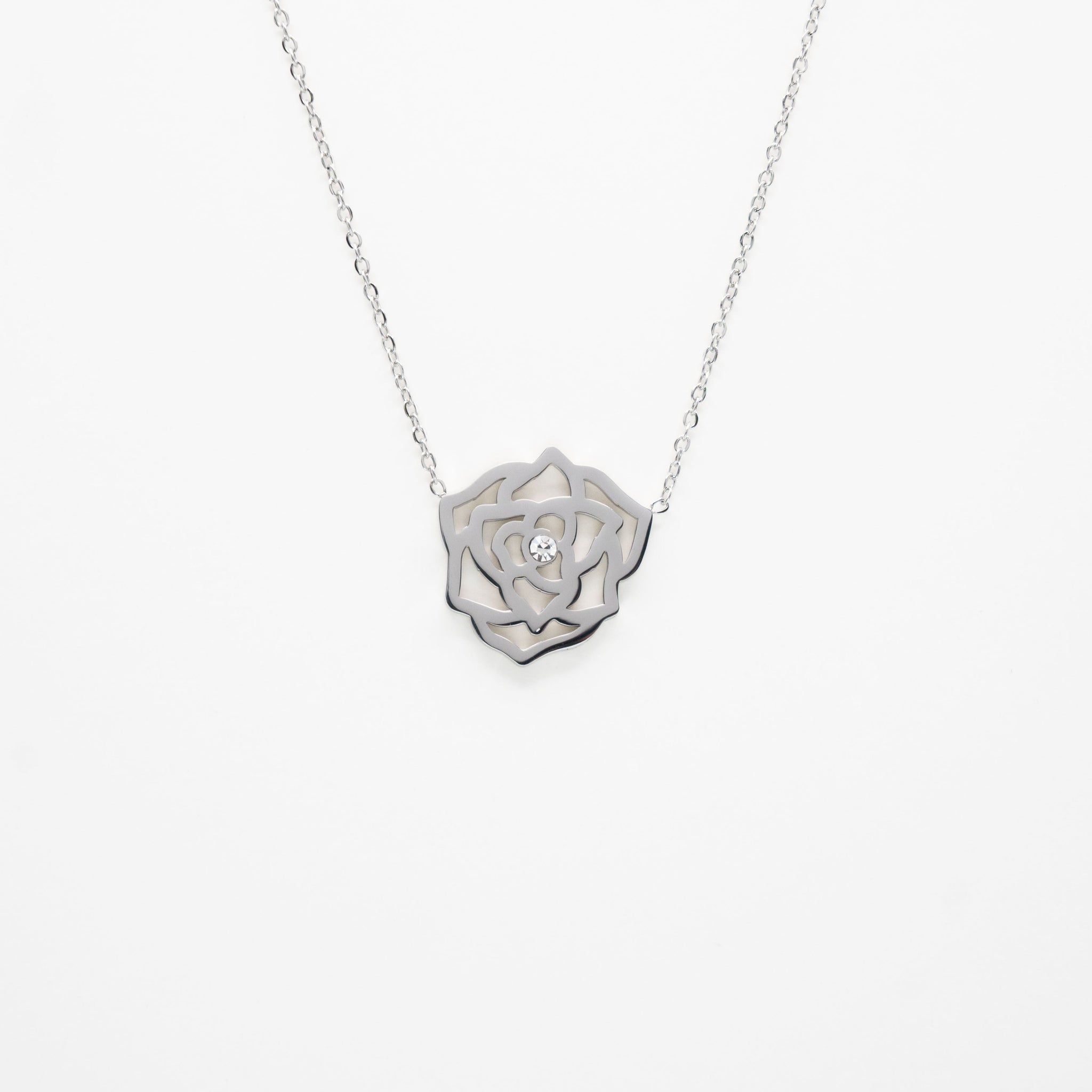 Collar De Flor Con Zirconia