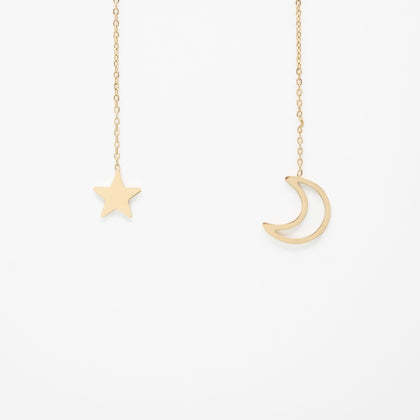 Collar Colgante Luna Y Estrella