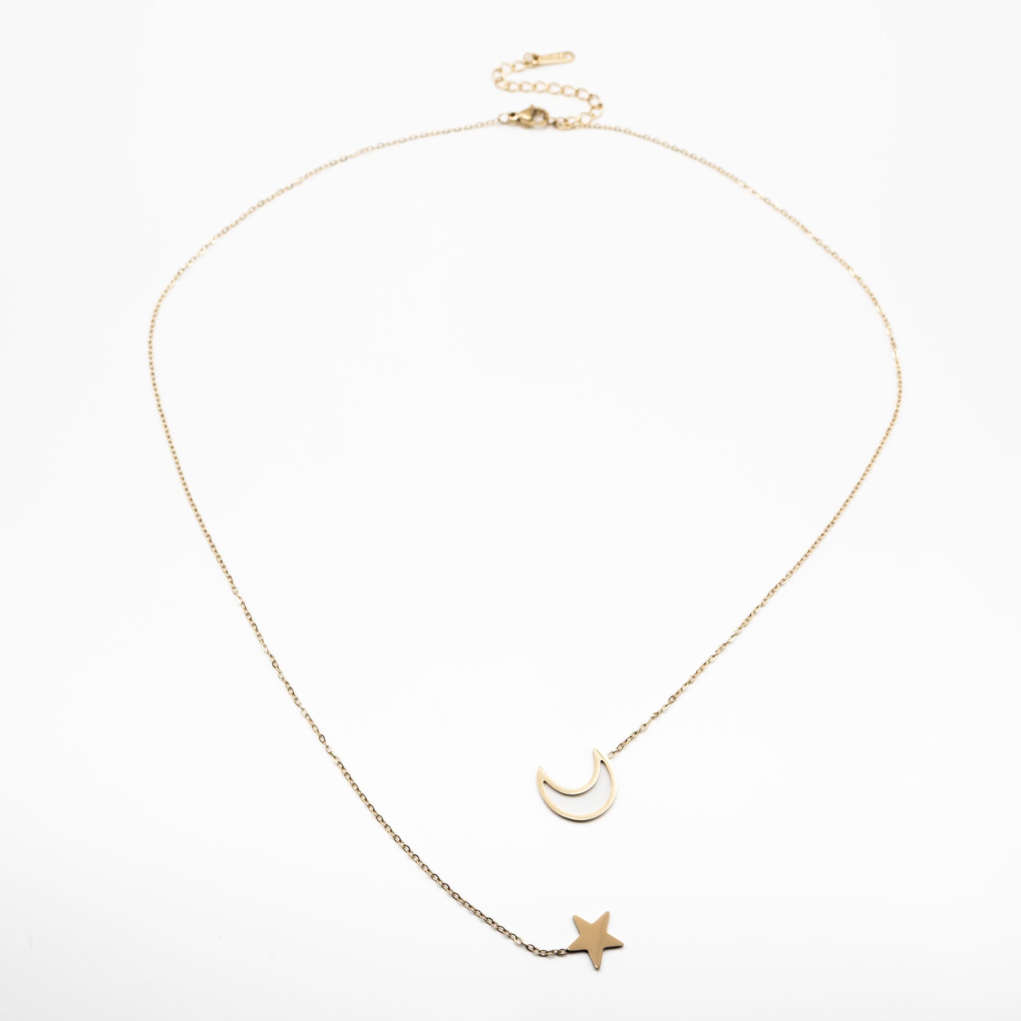 Collar Colgante Luna Y Estrella