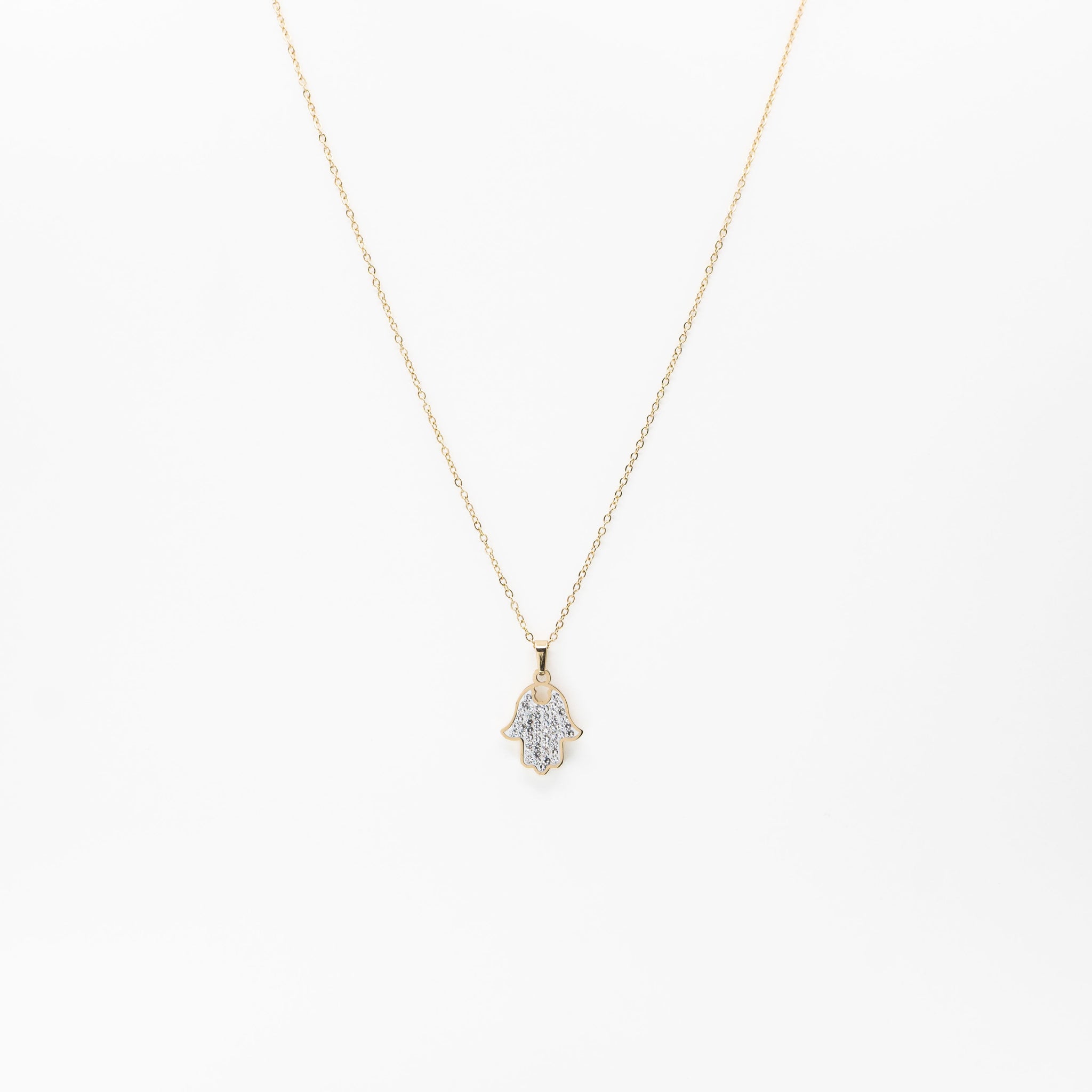 Collar Con Dije De Mano Strass