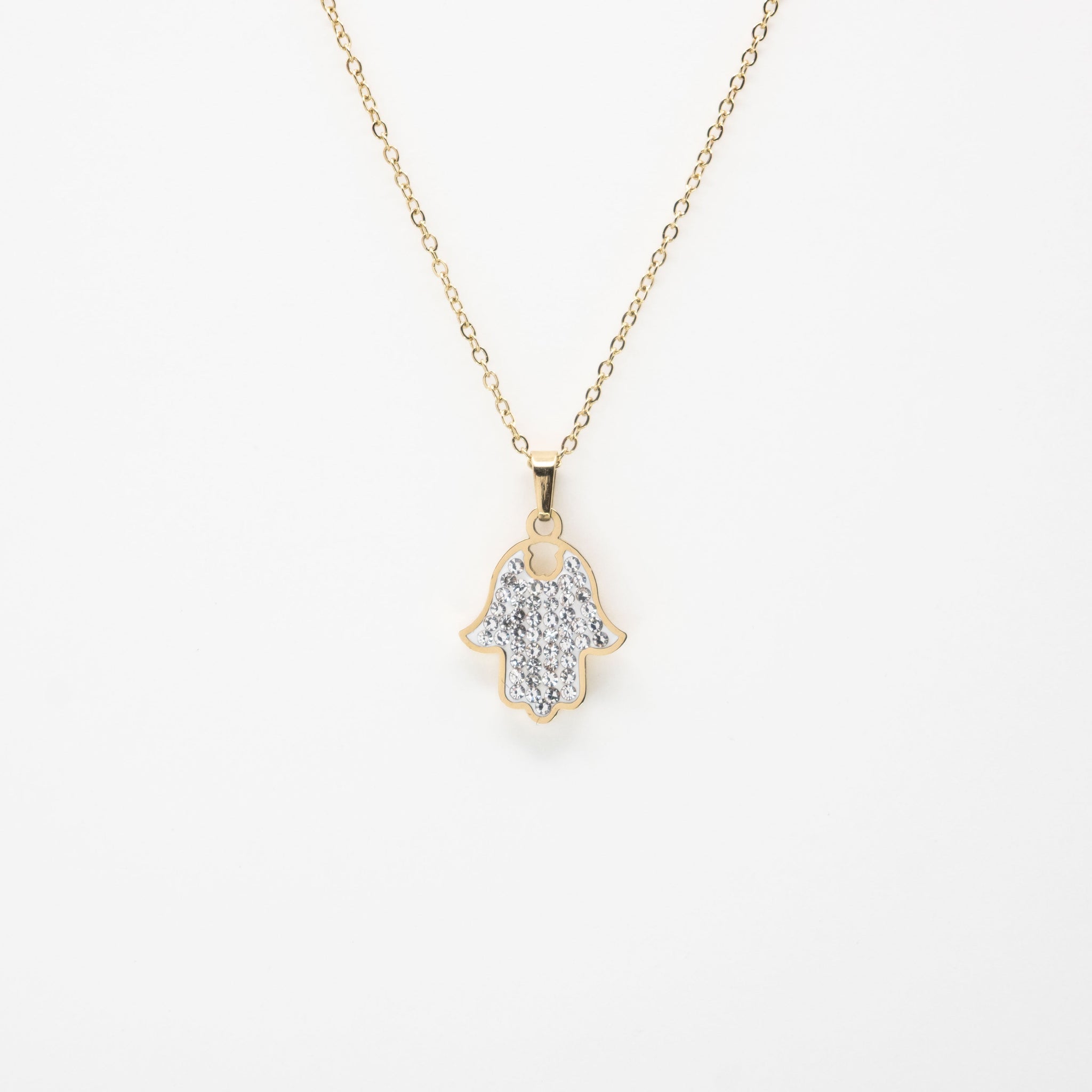 Collar Con Dije De Mano Strass