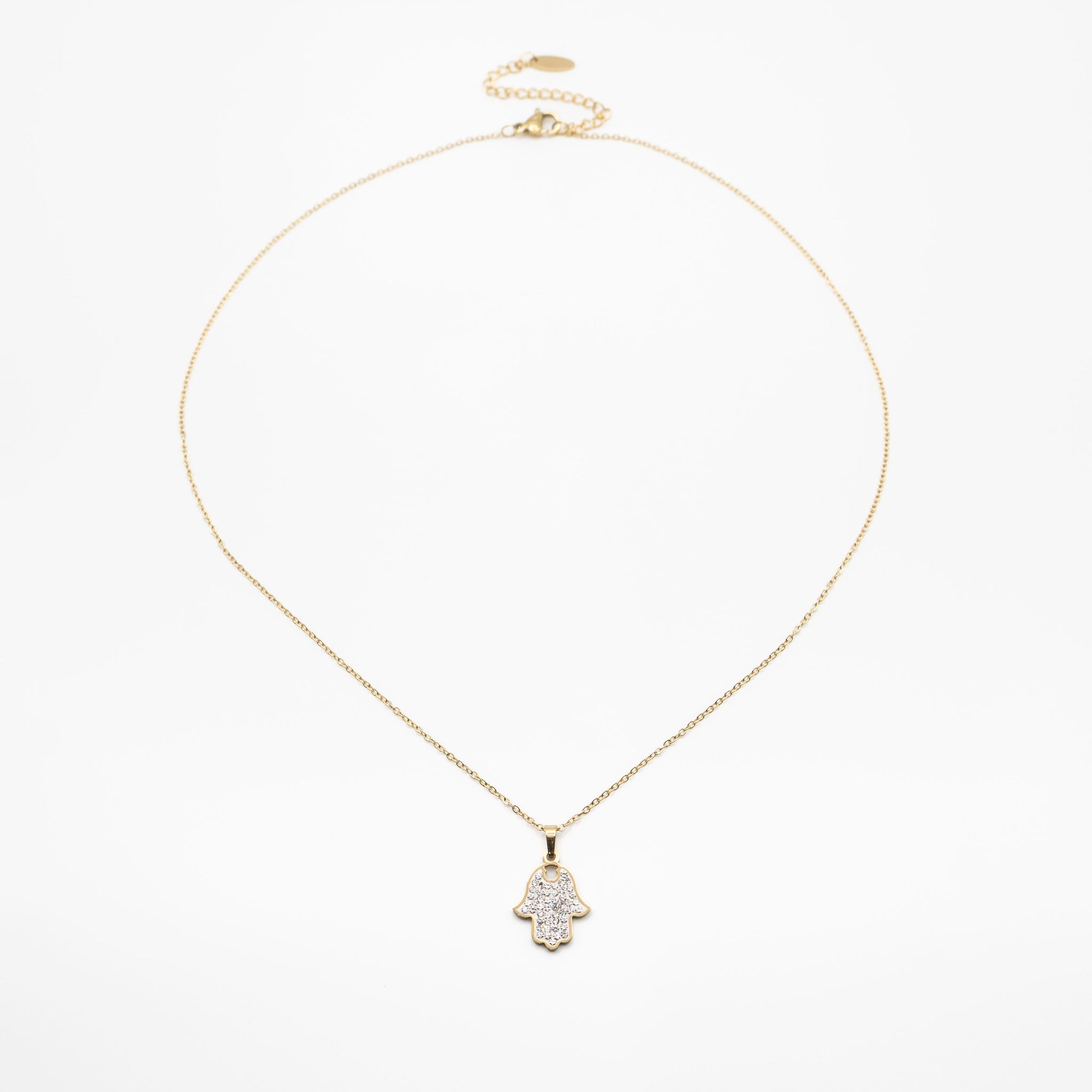 Collar Con Dije De Mano Strass