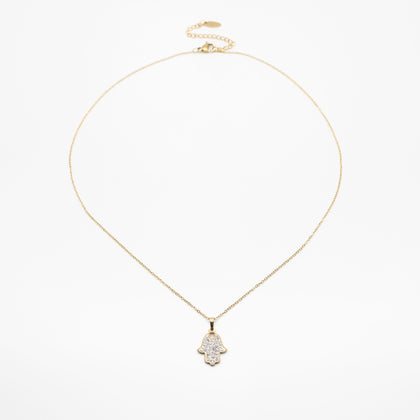 Collar Con Dije De Mano Strass