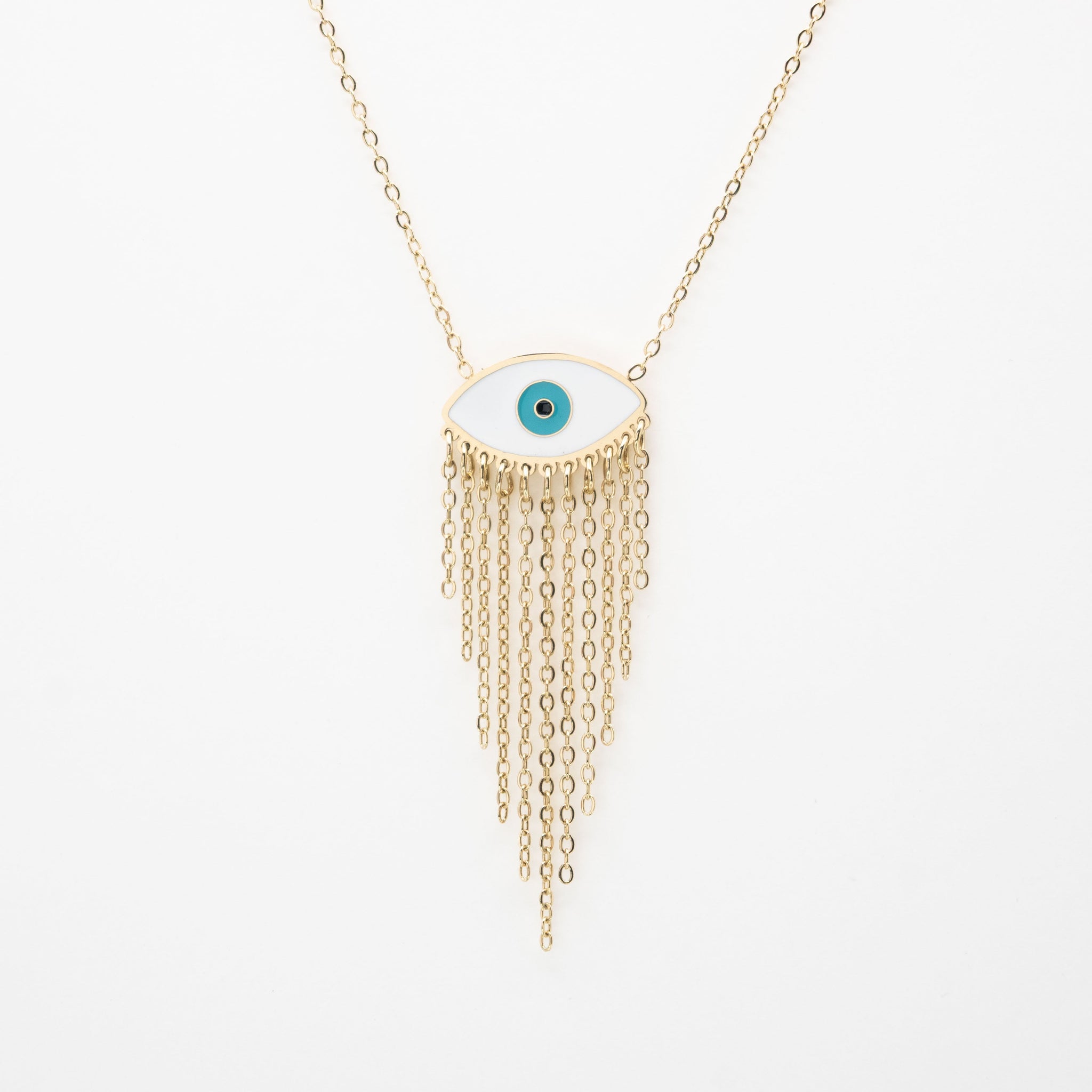 Collar De Ojo Con Cadena Colgante