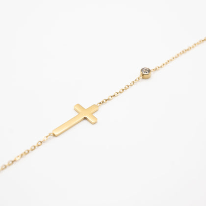 Pulsera Con Dije De Cruz