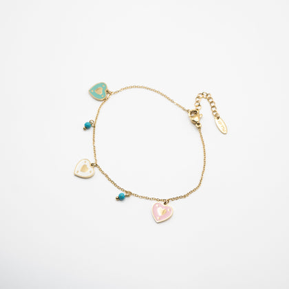 Pulsera Corazones De Colores