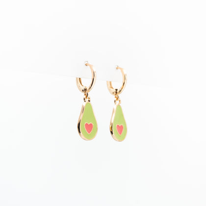 Set De Aretes Y Dije De Aguacate Corazón
