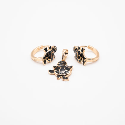 Set De Aretes Y Dije De Tortuga