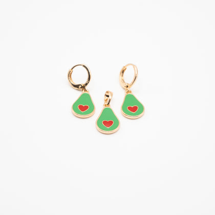 Set De Aretes Y Dije De Aguacate