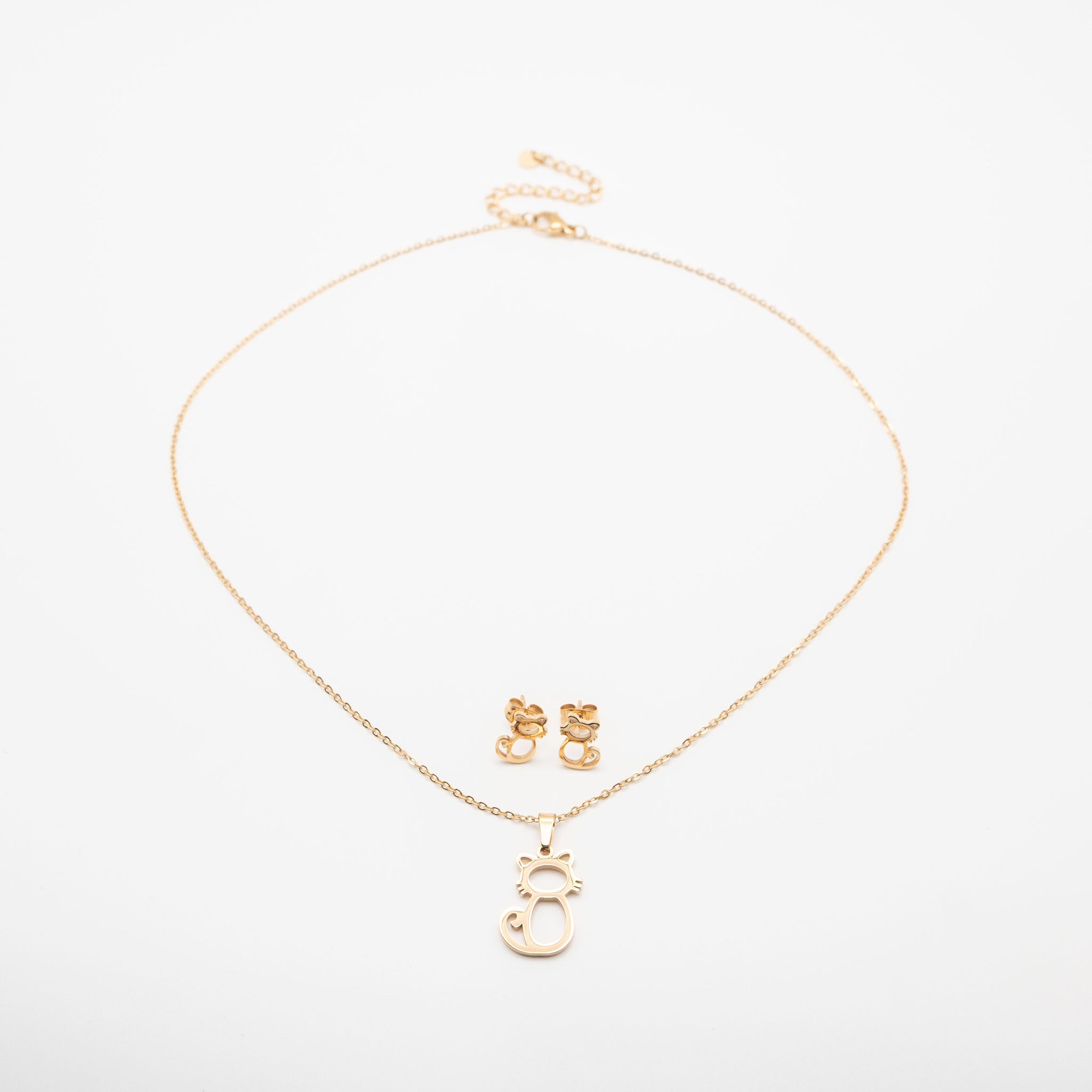 Set De Aretes Y Collar Gatos