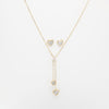 Set De Aretes Y Collar De Corazón Strass