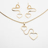 Set De Aretes Y Collar De Corazón