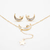 Set De Aretes Y Collar De Luna Y Estrella