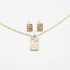 Set De Aretes Y Collar Rectangulares